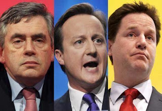 Gordon Brown, David Cameron, Nick Clegg