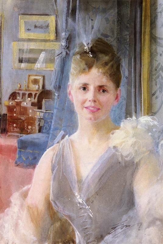 Anders Leonard Zorn Портрет Эдит Палгрейв Эдвард в ее Лондонской резиденции