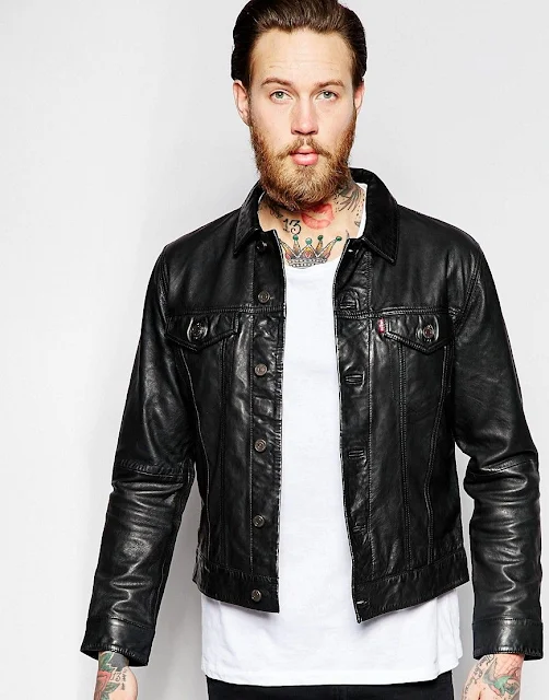 9/9 Sexy Dudes Wearing Leather Jackets tattooed