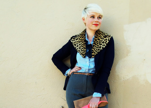 blonde pixie cut, fall color trends, fall fashion, leopard print, style, look of the day