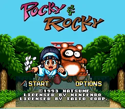 Jogue Pocky & Rocky online grátis SNES