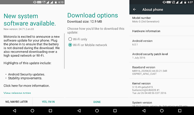 Moto G 2015 is getting new update with July and October Security patch