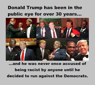 donald trump has been in the public eye for over 30 years... ... and he was never once accused of being racist by anyone until he decided to run against the democrats