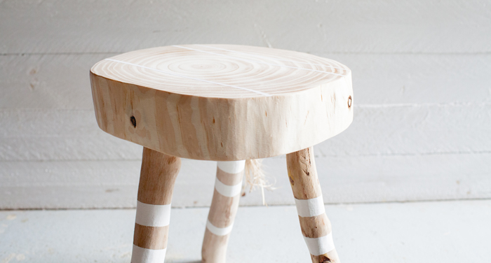 handmade wooden stool