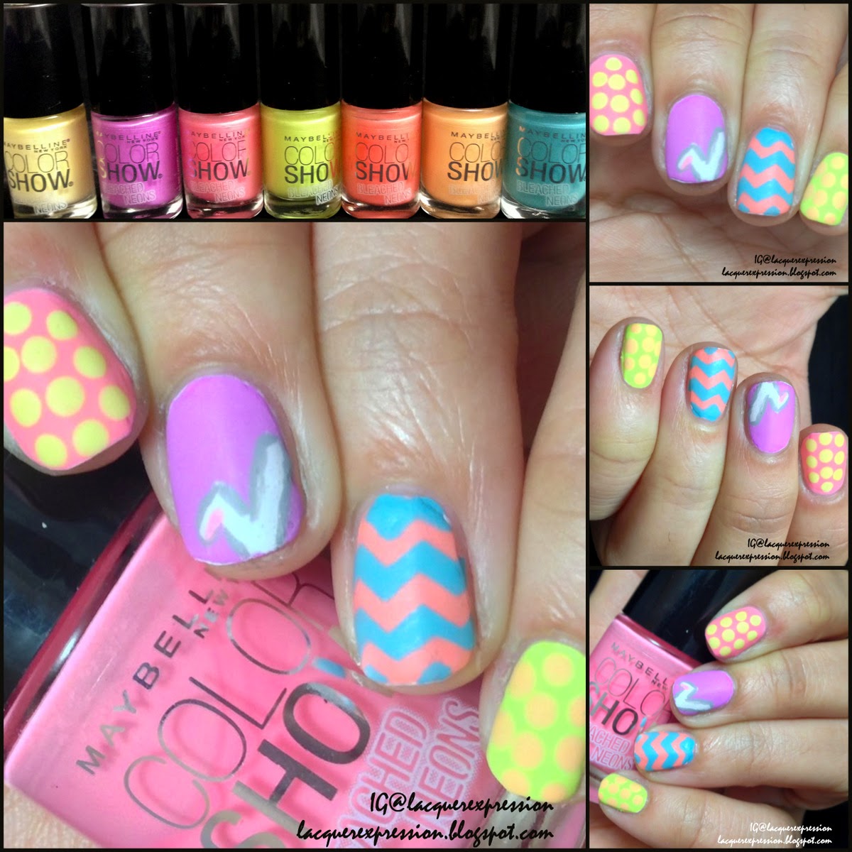 KBShimmer Summer 2015 Chevron Nail Art - Adventures In Acetone