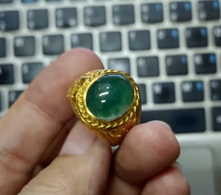 Batu Bacan Doko Hijau Botol BC078 Body Glass Size Kantoran Ikatan Perak