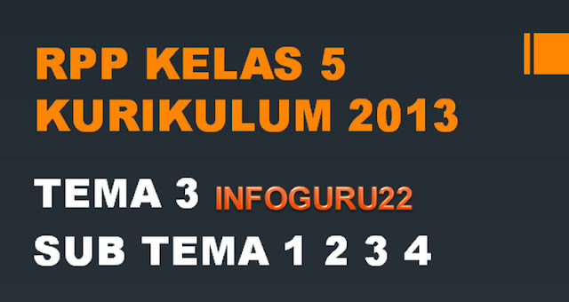 RPP Kelas 5 Tema 3 Subtema 1 sampai 4 K-13 Tahun 2018/2019