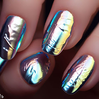 Foil nail art design