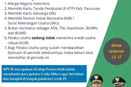 Link Daftar BLT UMKM Online Tahap III Kab. Pasuruan, Buruan Daftar Untuk Dapat Bansos Rp1,2 juta