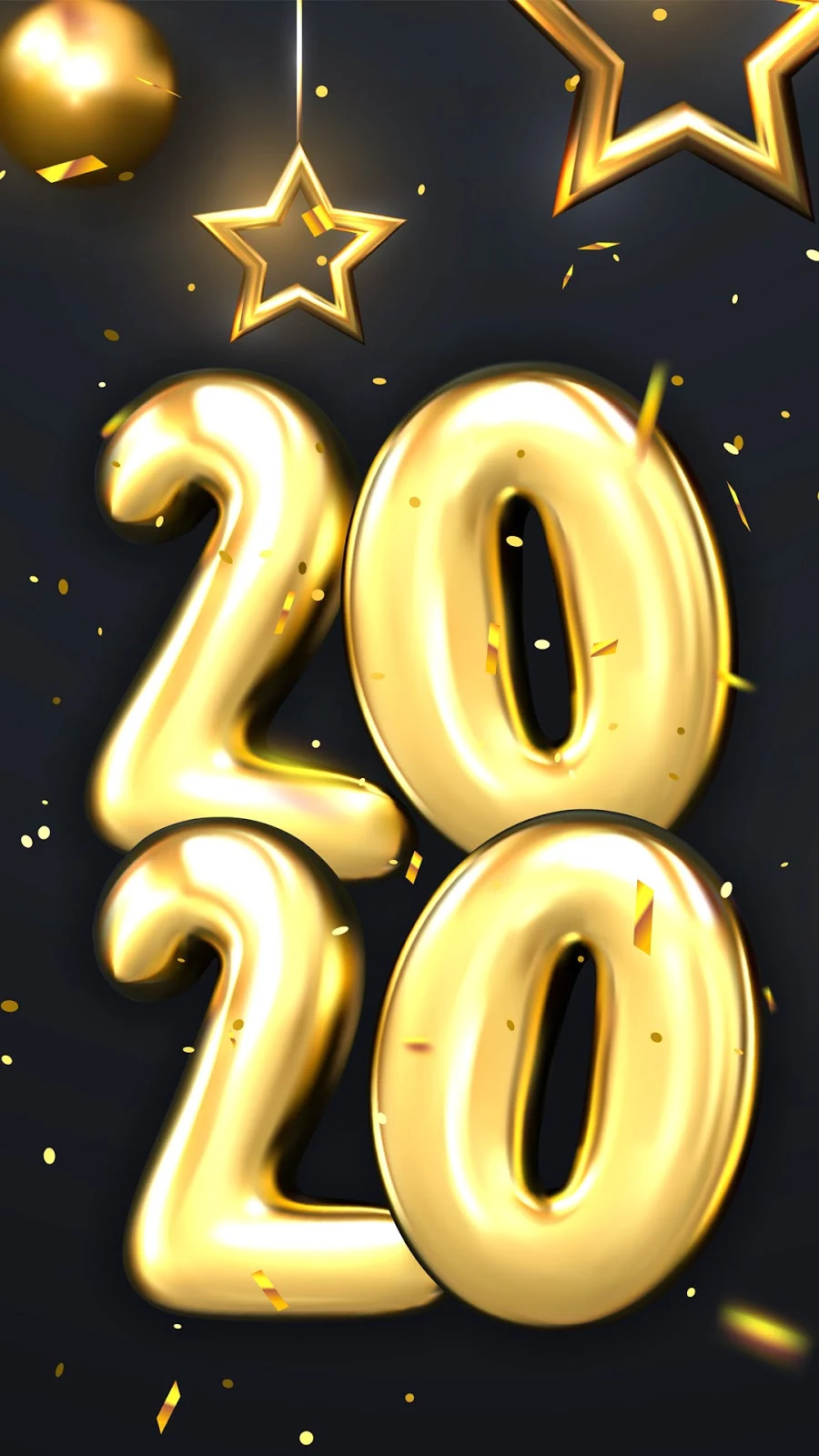 Papel de Parede Dourado Feliz Ano Novo 2020, hd, 4k.