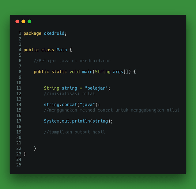 Contoh Code Sifat Immutable String Java