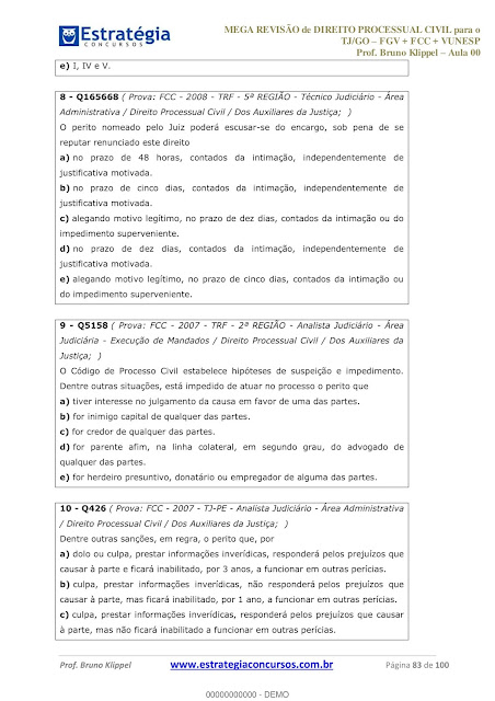 Questões de direito processual civil pdf