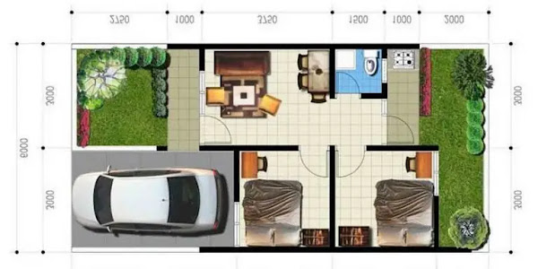 Denah Rumah Minimalis 2 Kamar Type 36 Untuk Satu Lantai dan Dua Lantai