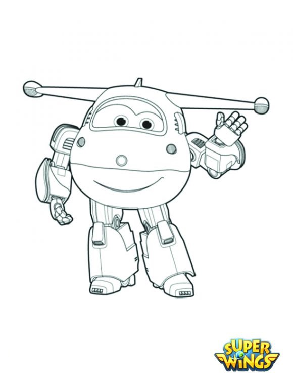 Coloring pages for kids free images: Super Wings free coloring image