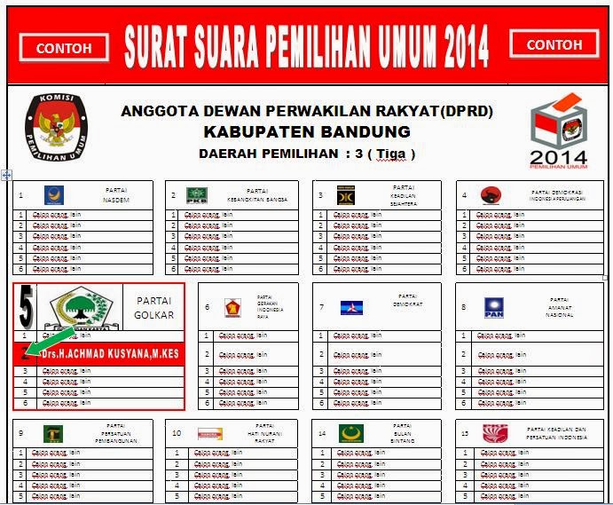 CONTOH SURAT SUARA PEMILU 2014 ~ AK2014.BLOGSPOT.COM