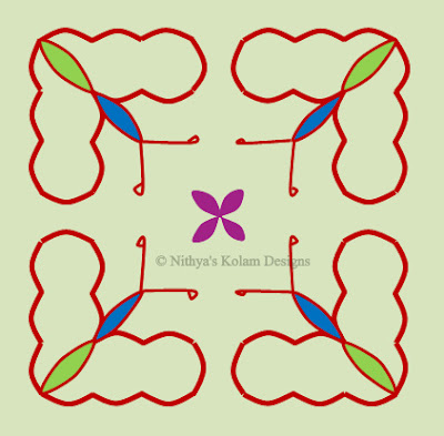  Butterfly kolam Dots 8 x 8