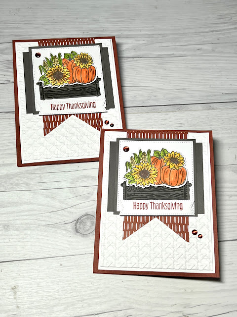 Fall-themed greeting card using Stampin' Up! Rustic Crate Stamp Set and Dies