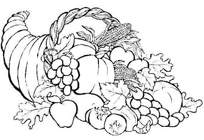 Turkey Coloring Pages on Cornucopia Coloring Pages Special For Thanksgiving Day