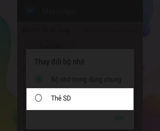 chọn thẻ SD để hoàn tất