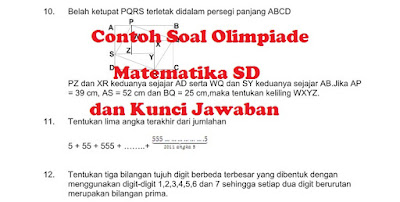 Contoh Soal Olimpiade Matematika SD Lengkap Model Pilihan Ganda, Isian Singkat, Dan Uraian