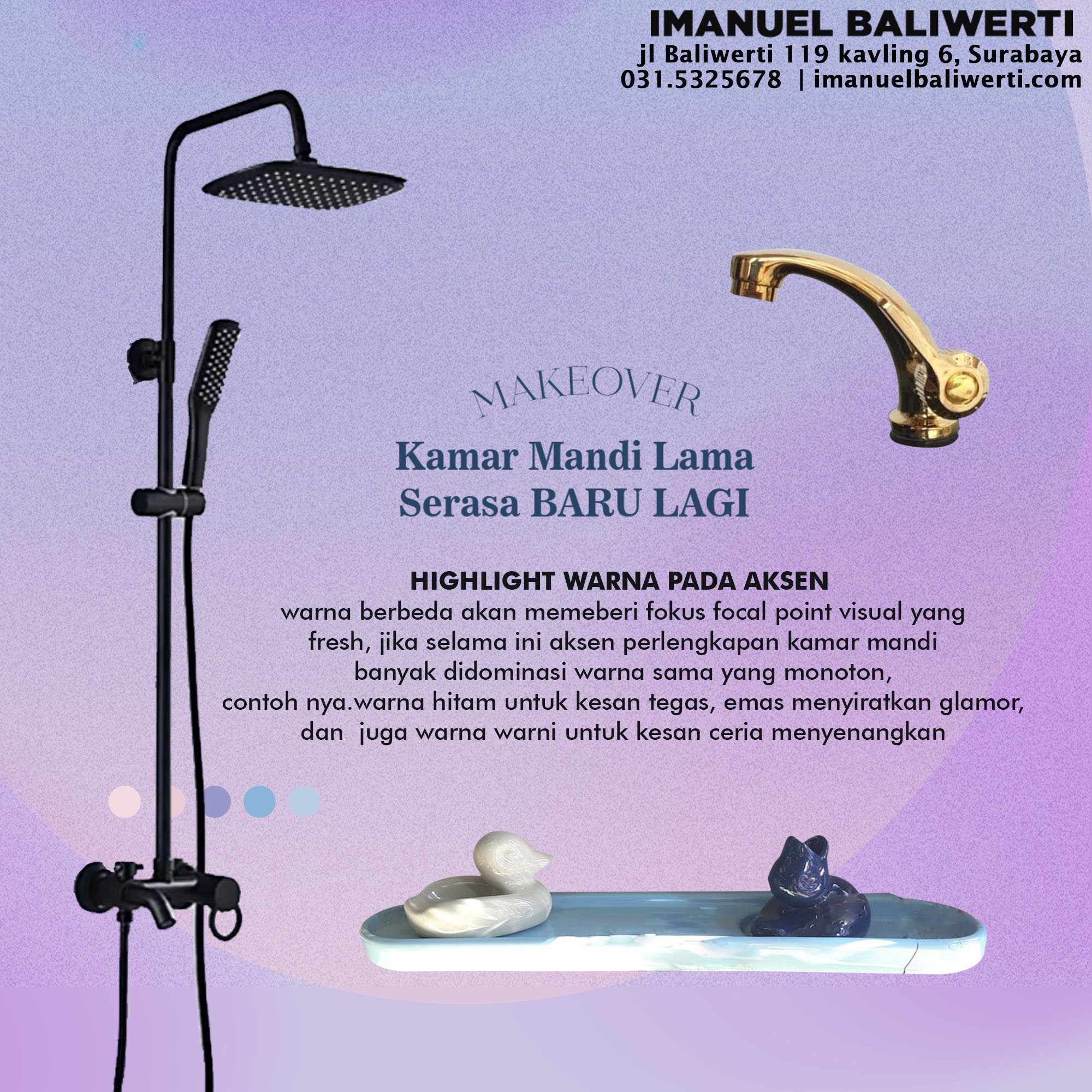 jual aksesori kamar mandi emas elegan