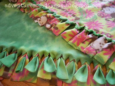 How to Make a No Sew Fleece Blanket Without Knots - Adventures of a DIY Mom