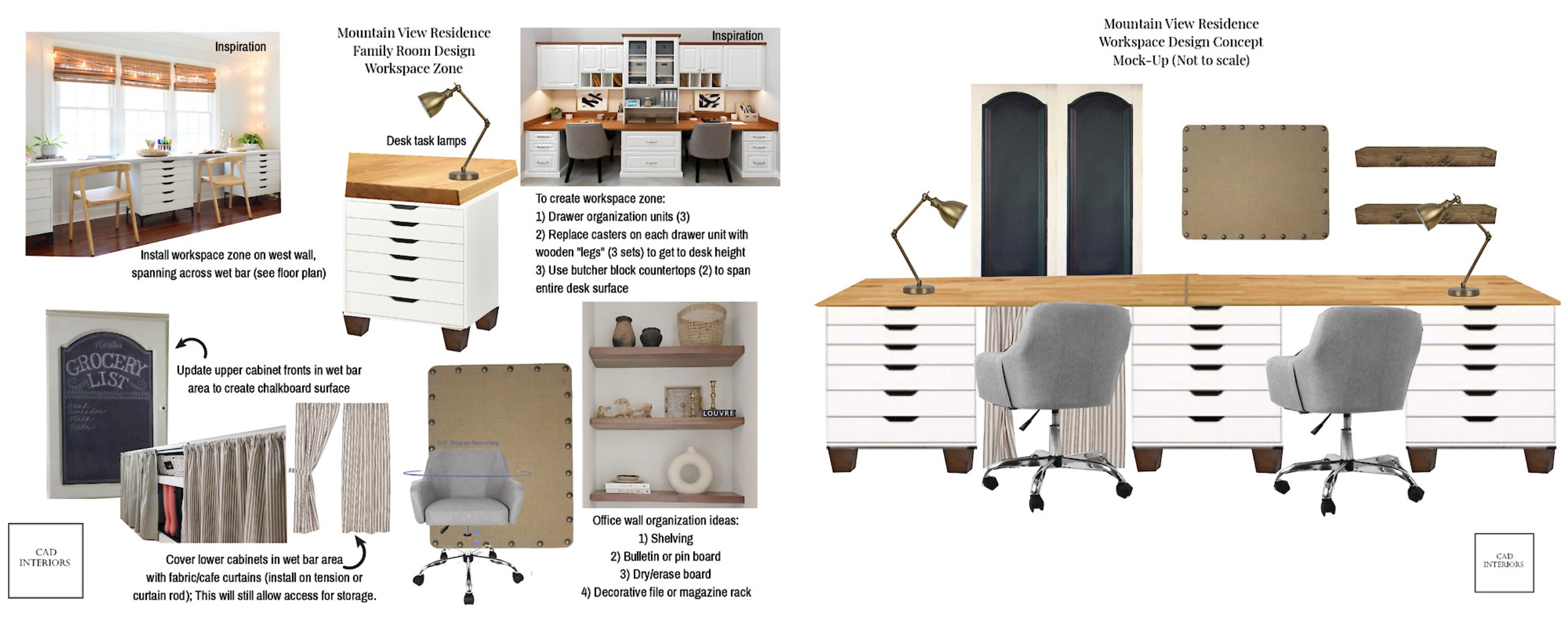 Professional online virtual interior e-design home office space design