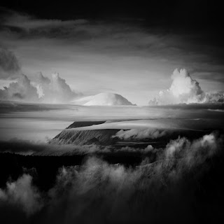 Beautiful black and white landscape in Indonesia