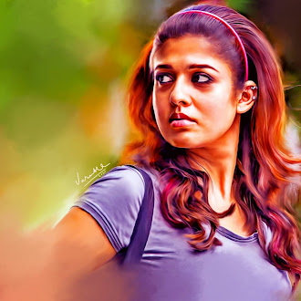 Smudge painting of Actress Nayanthara