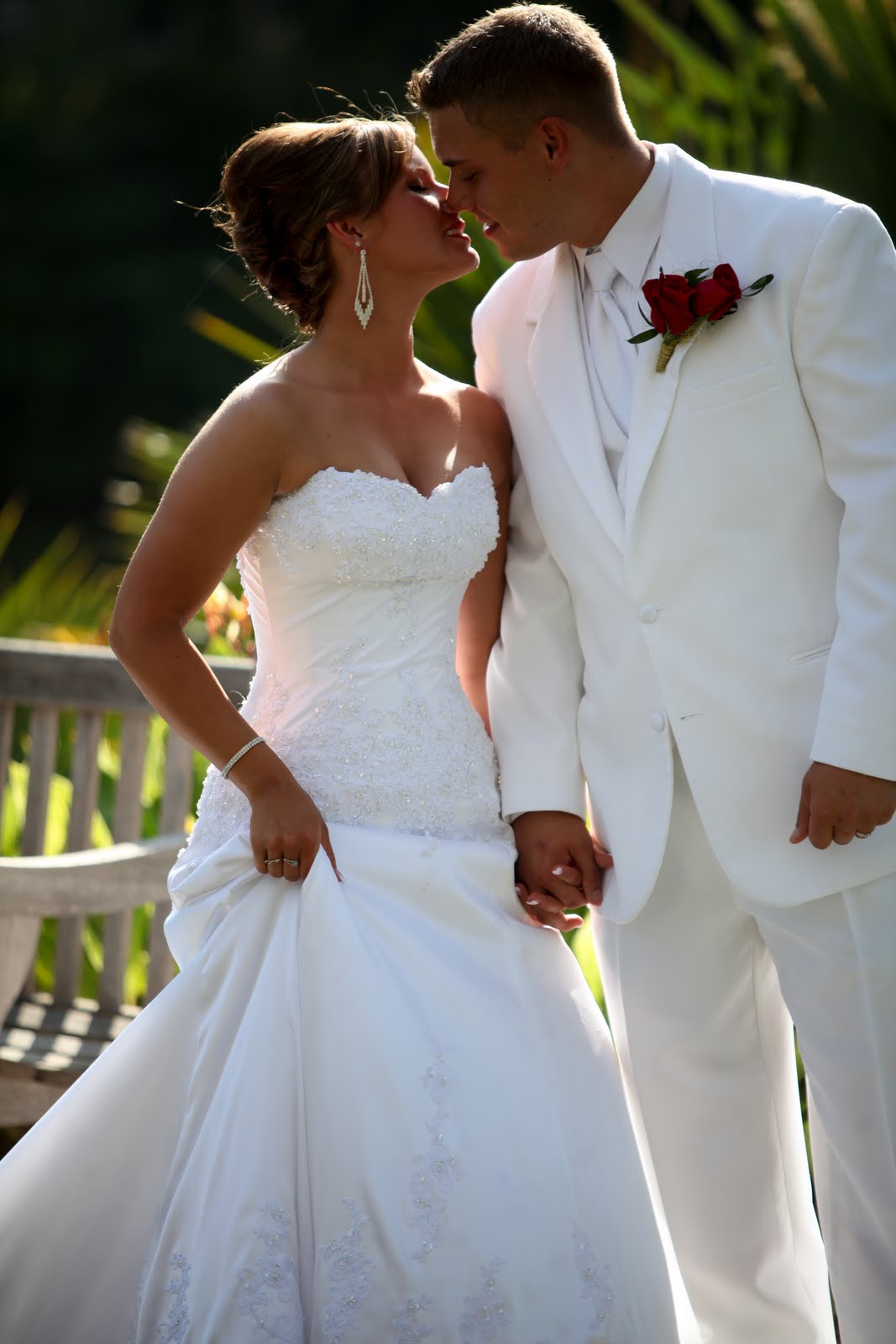 strapless sweetheart neckline lace wedding dresses Rachel & Bryan - Botanical Gardens
