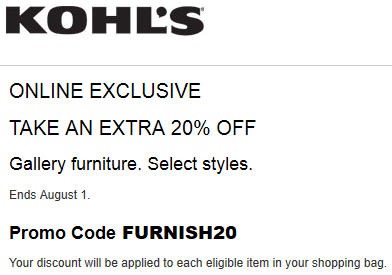 Kohls Coupon 20% Off Hillsdale Furniture