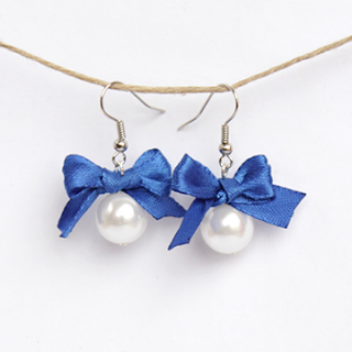 DIY pearl and bow earrings