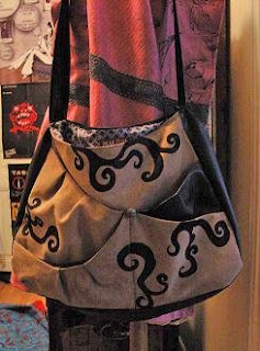 custom leather pleated painted bag