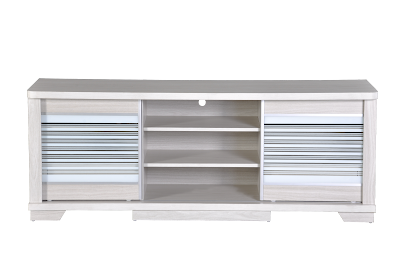 White| Particle Board| 7 shelves 2 drawers| Sliding Doors| Length 149cm Height 57cm Depth 46cm| Maximum TV size 55"