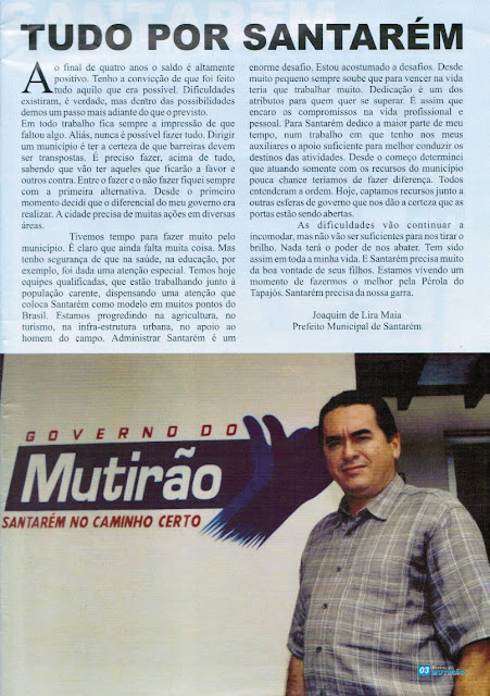 Revista do MUTIRÃO – Santarém festeja seus 340 anos