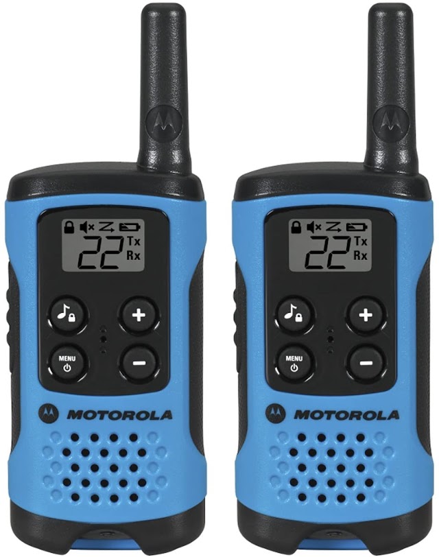 Motorola T100 radio Talkabout, 2 unidades, T100, paquete de 2, Azul Neón
