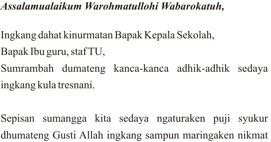 Pidato Bahasa Jawa Tentang Perpisahan