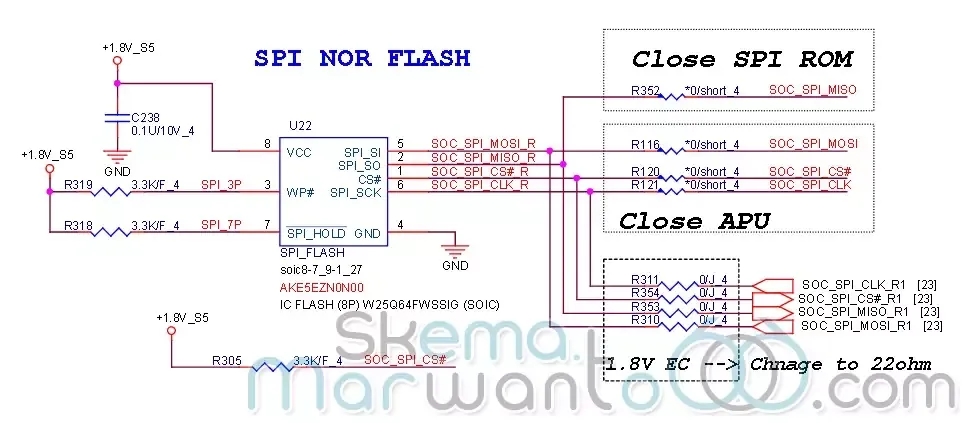 Skema Acer Aspire E3-112, ES1-111, V3-112P (Quanta ZHK) - IC Bios