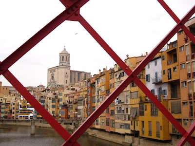 Girona cathedral from El Pont de les Peixateries Velles