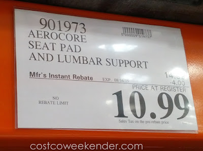 Deal for the Aerocore Automotive Cooling Lumbar Pillow and Seat Cushion Set at Costco 