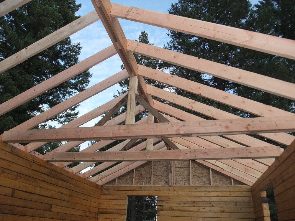 the adventures of us: log cabin wood shop - roof frame
