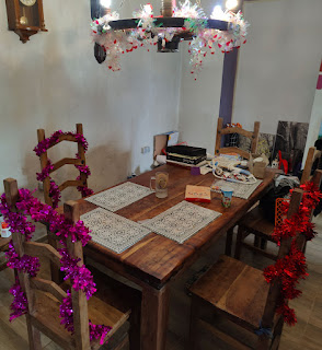 Festive dining area now