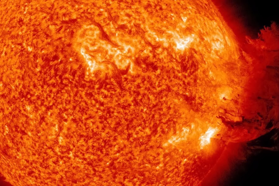 Disturbed surface of the Sun