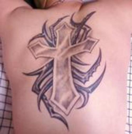 praying hands with cross tattoo. praying hands with cross