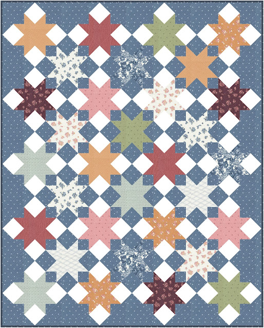 Shining Stars quilt pattern in Sunnyside fabric by Camille Roskelley for Moda Fabrics
