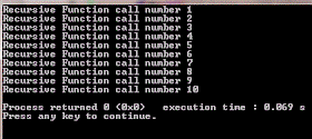 Recursive function in c++ programming sample output of the code