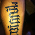 James Trapani: Kids name tattoo on my right leg