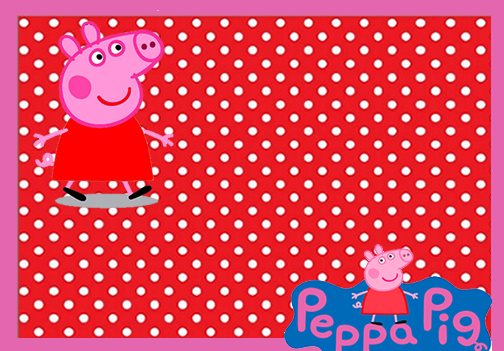 Peppa Pig in Red Free Printable Invitations, Labels or Cards.