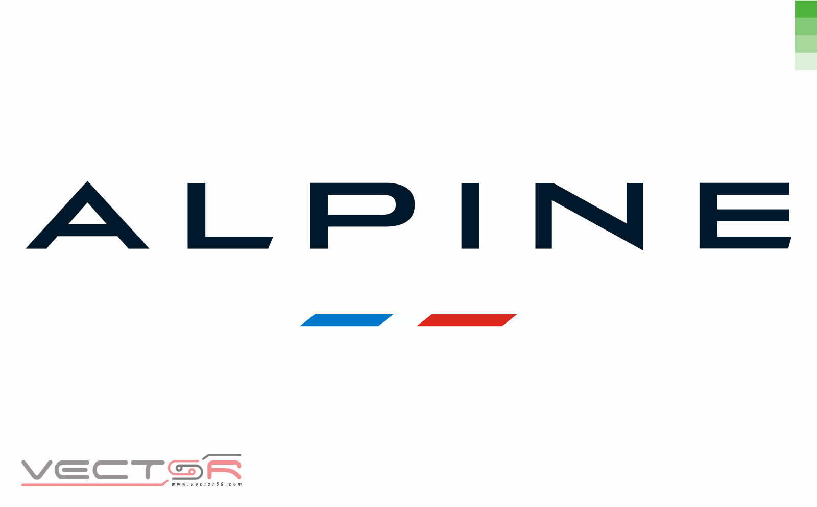 Alpine Cars Wordmark With Flag - Download Vector File CDR (CorelDraw)