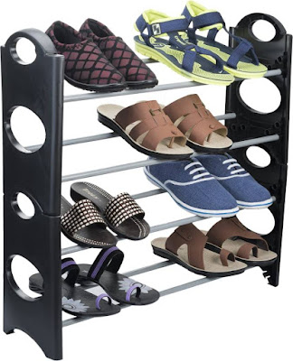 Bestway Plastic, Steel Collapsible Shoe Stand  (4 Shelves)